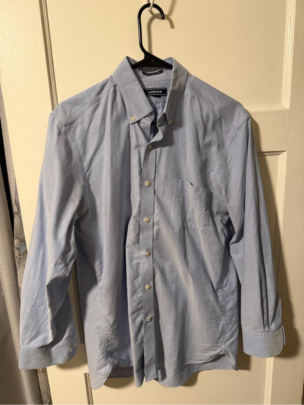 Lands' End Men's Light Blue 100% Supima Cotton Oxford Button-Down Shirt Sz 16-32